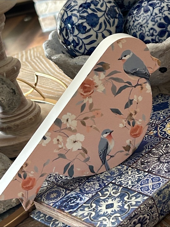 Other - NEW! Shabby Chic Cottage Farmhouse Floral Rose Wood Song Bird